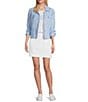 Tommy Bahama Two Palm Raw Edge Point Collar Long Sleeve Button Front Jacket, Color:Light Sky - Image 4