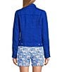 Tommy Bahama Two Palm Raw Edge Point Collar Long Sleeve Button Front Jacket, Color:Cobalt Haze - Image 2