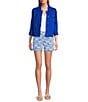 Tommy Bahama Two Palm Raw Edge Point Collar Long Sleeve Button Front Jacket, Color:Cobalt Haze - Image 3