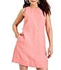 Tommy Bahama Two Palms Plain Weave Crew Neck Sleeveless Shift Dress - Image 3
