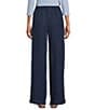 Color:Island Navy - Image 2 - Two Palms Wide Leg High Rise Easy Drawstring Linen Pants