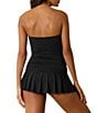 Tommy Bahama Underwire Tummy Control Peplum Skirt Bandeau One Piece Swim Dress, Color:Black - Image 2