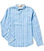 Color:Download Blue - Image 1 - Ventana Plaid Linen Dobby Long Sleeve Shirt