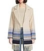Tommy Bahama Wooly Engineered Stripe Notch Lapel Wrap Coat, Color:Oatmeal - Image 1