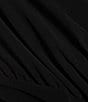 Color:Black - Image 3 - 3/4 Sleeve Surplice V-Neck Knot Front Jersey Sheath Dress