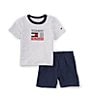 Color:Assorted - Image 1 - Baby Boys 12-24 Months Short-Sleeve Logo T-Shirt & Plaid Shorts Set