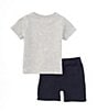 Color:Assorted - Image 2 - Baby Boys 12-24 Months Short Sleeve Stars & Stripes Americana Jersey T-Shirt & Solid Twill Short Set