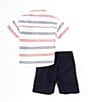 Color:Assorted - Image 2 - Baby Boys 12-24 Months Short-Sleeve Striped Woven Shirt & Solid Twill Shorts Set