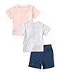 Color:Assorted - Image 2 - Baby Boys 12-24 Months Two Short-Sleeve Knit T-Shirts & Brushed Terry Shorts Set