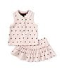 Color:Assorted - Image 1 - Baby Girls 12-24 Months Sleeveless Patterned Polo Shirt & Skirted Bloomer Set