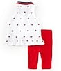 Color:Assorted - Image 2 - Baby Girls 12-24 Months Sleeveless Printed Pique Tunic Top & Solid Jersey Leggings Set