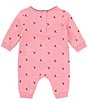 Color:Pink - Image 2 - Baby Girls Newborn-6 Months Long Sleeve Printed Coverall