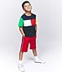 Color:Tommy Red - Image 3 - Big Boys 8-20 Americana-Side-Stripe Shorts