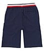 Color:Navy Blazer - Image 2 - Big Boys 8-20 Americana-Striped-Waistband Poplin Shorts