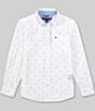 Color:White - Image 1 - Big Boys 8-20 Long-Sleeve Fred Button-Front Shirt
