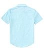 Color:Blue Curacao - Image 2 - Big Boys 8-20 Short Sleeve End-On-End Stripe Woven Shirt