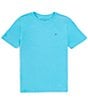 Color:Blue Curacao - Image 1 - Big Boys 8-20 Short Sleeve Flag T-Shirt