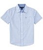 Color:Granada Sky - Image 1 - Big Boys 8-20 Short Sleeve Gingham Woven Shirt