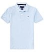 Color:Chambray Blue - Image 1 - Big Boys 8-20 Short Sleeve Pique Polo Shirt