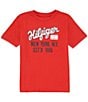 Color:High Risk Red - Image 1 - Big Boys 8-20 Short Sleeve Scripted Graphic T-Shirt
