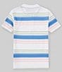 Color:Fresh White - Image 2 - Big Boys 8-20 Short Sleeve Striped Wordmark Polo Shirt