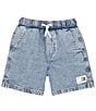 Color:Wash - Image 1 - Big Boys 8-20 Sporty Pull-On Denim Shorts
