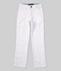 Color:Fresh White - Image 1 - Big Boys 8-20 Stretch Twill 5-Pocket Pants