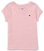 Color:Light Pink - Image 1 - Big Girls 7-16 Short-Sleeve Basic V-Neck Tee