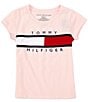 Color:Rose Shadow - Image 1 - Big Girls 7-16 Short-Sleeve Pieced Flag T-Shirt