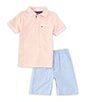 Color:Assorted - Image 1 - Little Boys 2T-4T Short-Sleeve Pique Polo Shirt & Solid Oxford Sueded Twill Shorts Set