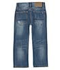 Color:Niagara - Image 2 - Little Boys 2T-7 Destructed Straight-Fit Denim Jeans