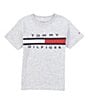 Color:Grey Heather - Image 1 - Little Boys 2T-7 Short-Sleeve Signature Flag T-Shirt