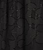 Color:Black - Image 3 - Novelty Leaf Print Smocked Mock Neck Long Sleeve Tiered Ruffled Hem Shift Dress