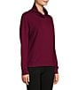 Color:Beet Red - Image 3 - Sport French Terry Cowl Neck Long Sleeve Pullover