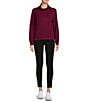 Color:Beet Red - Image 4 - Sport French Terry Cowl Neck Long Sleeve Pullover