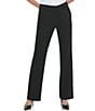 Color:Black - Image 1 - Sutton Stretch Woven Flat Front Bootcut Pants