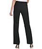 Color:Black - Image 2 - Sutton Stretch Woven Flat Front Bootcut Pants