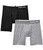 Color:Jumbo Sky Bud/Black - Image 1 - Cool Cotton 6#double; Inseam Boxer Briefs 2-Pack