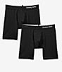 Color:Black Double - Image 1 - Cool Cotton 6#double; Inseam Boxer Briefs 2-Pack