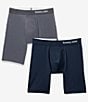 Color:Iron Grey/Navy - Image 1 - Cool Cotton 8#double; Inseam Boxer Briefs 2-Pack