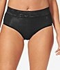 Color:Black - Image 1 - Lace Waist Second Skin High Rise Brief Panty