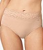 Color:Maple Sugar - Image 1 - Lace Waist Second Skin High Rise Brief Panty