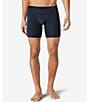 Color:Navy Blue - Image 1 - Second Skin 6#double; Inseam Solid Boxer Briefs