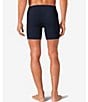 Color:Navy Blue - Image 2 - Second Skin 6#double; Inseam Solid Boxer Briefs