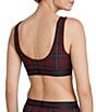 Tommy John Second Skin Logo Flannel Print Unlined Wire-Free Bralette, Color:Rhubarb Flannel - Image 2