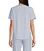 Color:Crystal Blue - Image 2 - Second Skin Soft Knit Scoop Neck Short Sleeve Chest Pocket Curved Hem Coordinating Tee Shirt