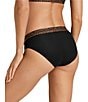 Tommy John Second Skin Solid With Leopard Print Bikini Panty, Color:Black/Leopard - Image 2