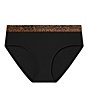 Tommy John Second Skin Solid With Leopard Print Bikini Panty, Color:Black/Leopard - Image 3