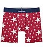 Color:Red White And Stars - Image 1 - Second Skin Stars 6#double; Inseam Boxer Briefs