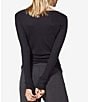 Color:Black - Image 2 - Solid Long Sleeve Henley Neck Coordinating Lounge Top
